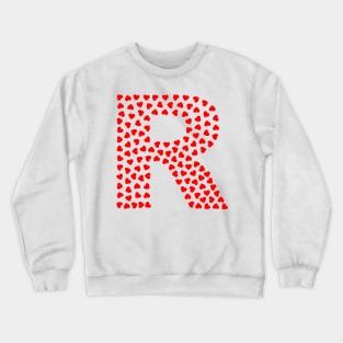 Letter R Heart Shape Initial Crewneck Sweatshirt